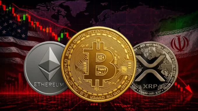 Bitcoin, Ethereum and XRP remain under pressure as fresh attacks between the United States and Iran increase geopolitical risk