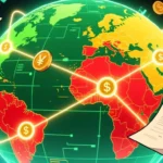 Digital graphic titled Global Stablecoin Regulations showing blockchain-style cubes and financial technology visuals, representing stablecoin regulation and global digital asset rules