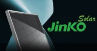 Jinko Solar graphic showing a solar panel and green company branding, representing renewable energy projects, solar infrastructure, and green bond financing.