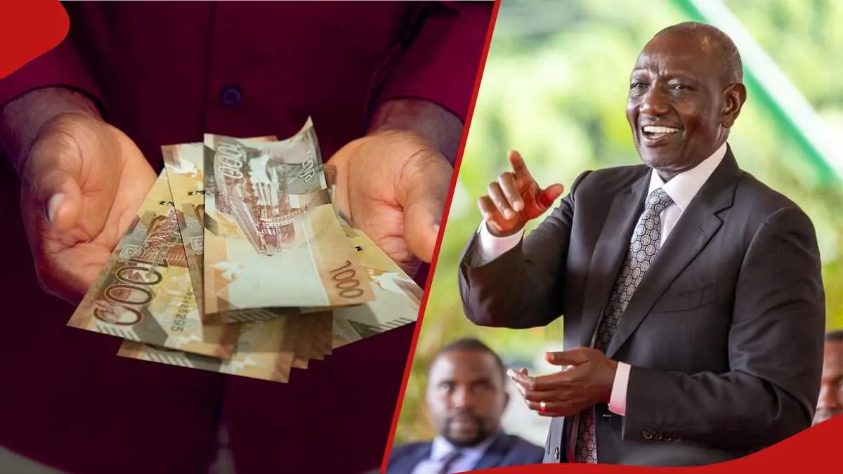 Composite image showing Kenyan shilling notes and a Kenyan government official, representing Kenya Treasury bonds, public borrowing, and domestic financing in 2026.