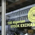 Nigerian Stock Exchange signage at the exchange building, representing the NGX market rally, stock index gains, and investor momentum in Nigeria’s equities market.
