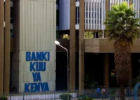 Exterior view of the Central Bank of Kenya building with the words “Banki Kuu ya Kenya” visible on the wall, used to illustrate Kenya Treasury bond issuance, government securities, bond switches and CBK auction activity.