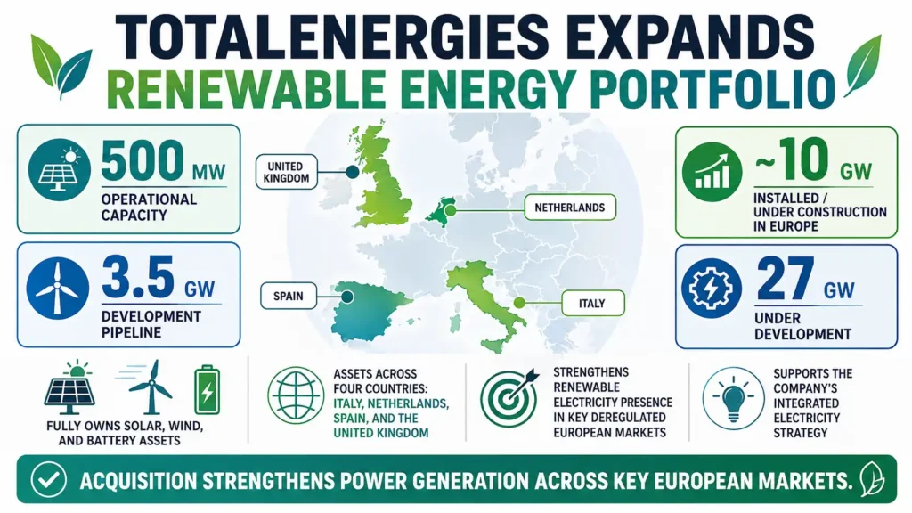 TotalEnergies expands its European renewable portfolio across four countries.