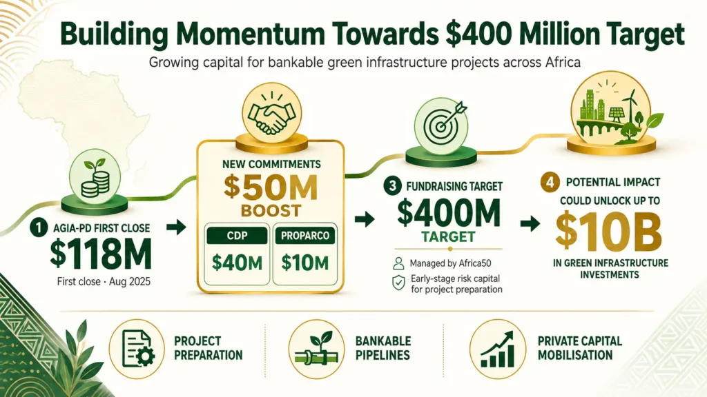 Africa50’s AGIA-PD targets $400 million to unlock up to $10 billion in green infrastructure investment across Africa.