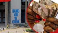 Feature image showing the Central Bank of Kenya building alongside a close-up of Kenyan shilling banknotes, representing Kenya’s Treasury bond switch, government securities and investor demand for medium-term debt.