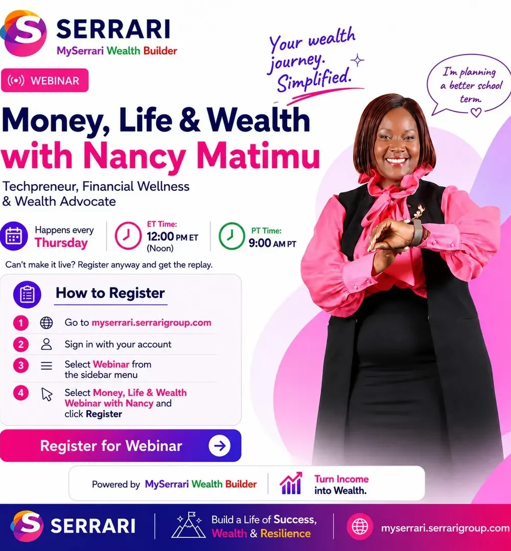 Money Life and Wealth with Nancy Matimu webinar by MySerrari Wealth Builder