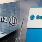 Sanlam and Allianz corporate signage on office buildings, representing SanlamAllianz Kenya and endowment savings policy products.