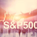 Market-themed image showing the words “S&P 500” over a stock chart background with candlestick patterns, trading lines and silhouetted business figures shaking hands, representing U.S. equities, index futures, inflation data and investor sentiment.